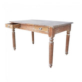 Antique English Colonial White Wash Console With Drawers